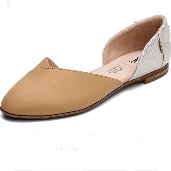Tom’s Jutti D'Orsay flat Shoe, women's size 7 low heel leather footwear NWOB - Picture 1 of 12